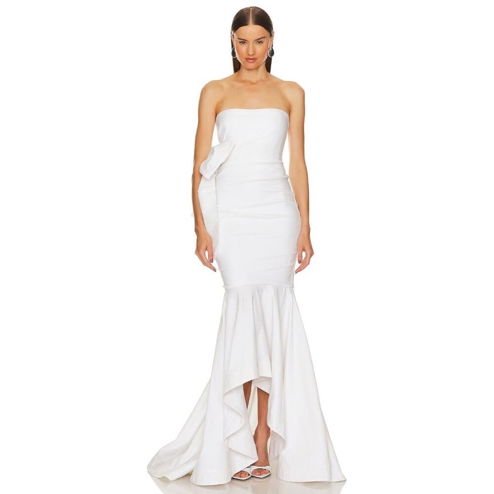 Michael Costello X Revolve Anyssa Gown In Ivory Xxsmall New Womens Bridal Maxi